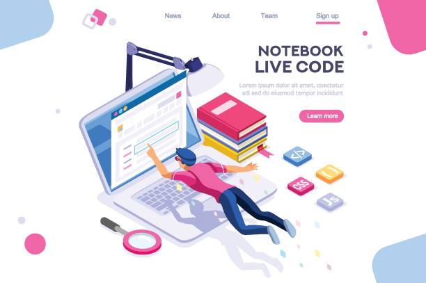 e-learning notebook live code - archives of the united states stock-grafiken, -clipart, -cartoons und -symbole