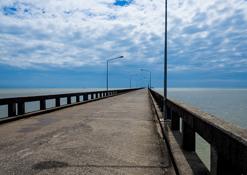 Bridge over the sea with Blue Sky.