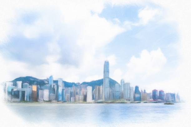 istock Hong Kong With Filtered Painterly Appearance 1147447701