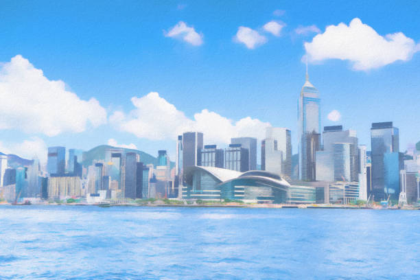 istock Hong Kong With Filtered Painterly Appearance 1147447714