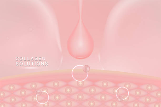 istock Hyaluronic acid skin solutions ad, pink collagen serum drop with cosmetic advertising background ready to use 1147453773