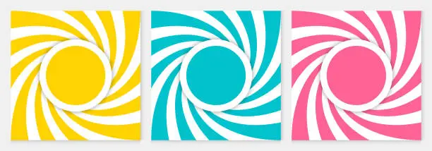 Vector illustration of Background pattern sun ray spiral  abstract colorful geometric vector. Summer Background design.