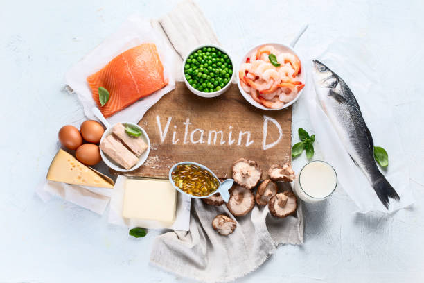 lebensmittel reich an natürlichem vitamin d - calcium fotos stock-fotos und bilder