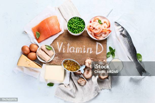 Foods Rich In Natural Vitamin D Stock Photo - Download Image Now - Vitamin D, Food, Nutritional Supplement