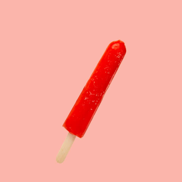 istock Red ice lolly, frozen juice. Bright color, summer mood. Isolate 1147458848