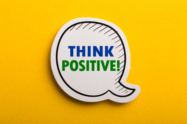 istock Think Positive Speech Bubble Isolated On Yellow Background 1147462844