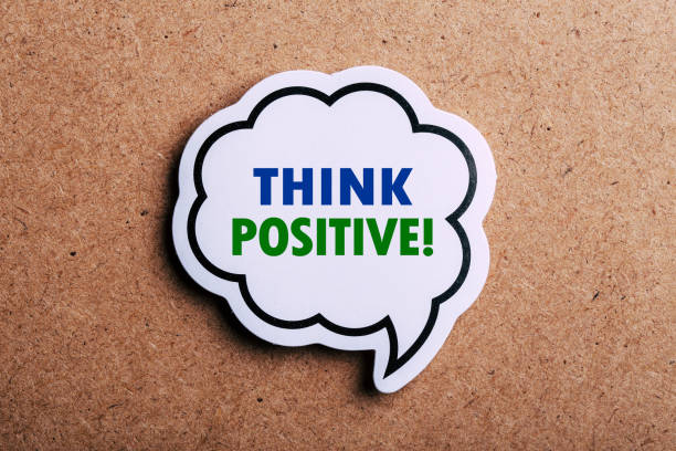 istock Think Positive Speech Bubble Isolated On Brown paper Background 1147462863