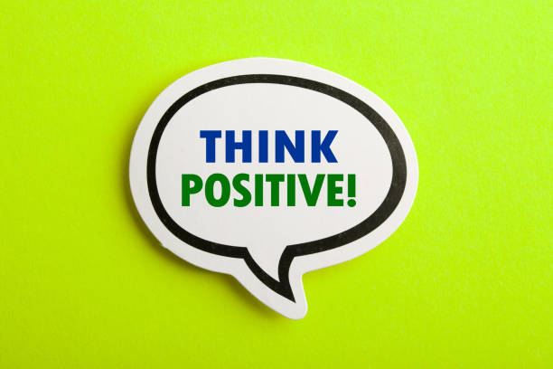 istock Think Positive Speech Bubble Isolated On Yellow Background 1147463127