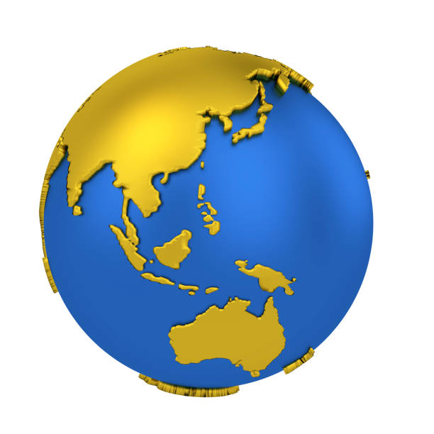 istock Earth globe with yellow continents isolated on white background. World Map. 3D rendering illustration. 1147466968
