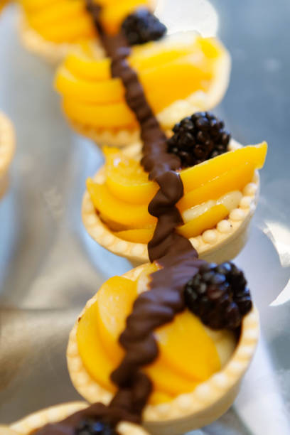 istock Mango dessert and strawberry with melted chocolate. 1147468073
