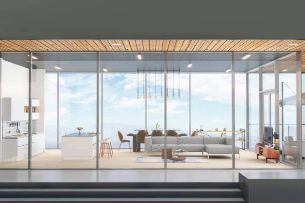 istock Luxury house with sky view in modern design 1147469796