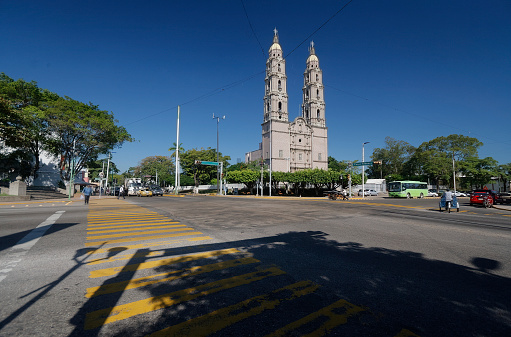 Cathedral of the Tabasco state, Mexico. A cathedral is a Catholic church that contains the cathedra of a bishop, thus serving as the central church of a diocese, conference, or episcopate.
