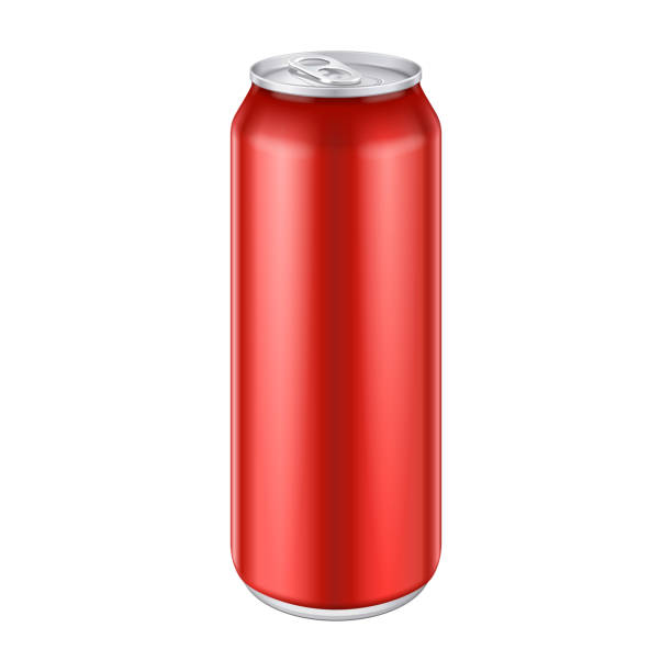 istock Red Metal Aluminum Beverage Drink Can 500ml, 0,5L. Mockup Template Ready For Your Design. Isolated On White Background. Product Packing. Vector EPS10 1147479451