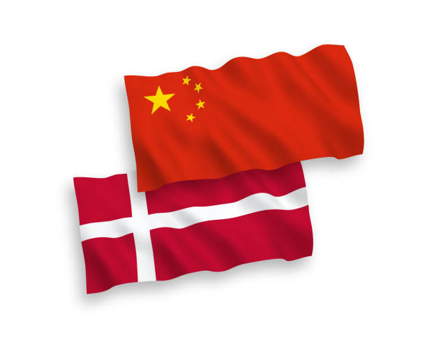 istock Flags of Denmark and China on a white background 1147479745