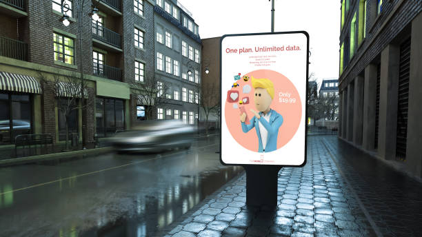 istock mobile plan advertisement billboard on city street at evening 1147481005