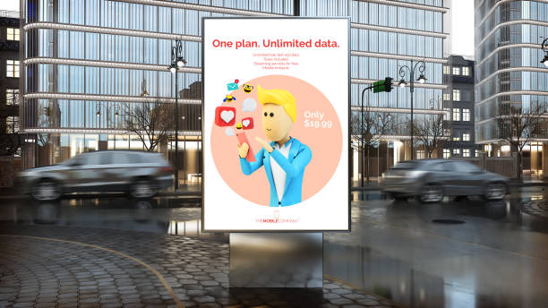 istock mobile plan company advertisement on billboard on city downtown 1147481021