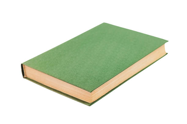 istock One green color old blank book with hardcover isolated on white background 1147481189