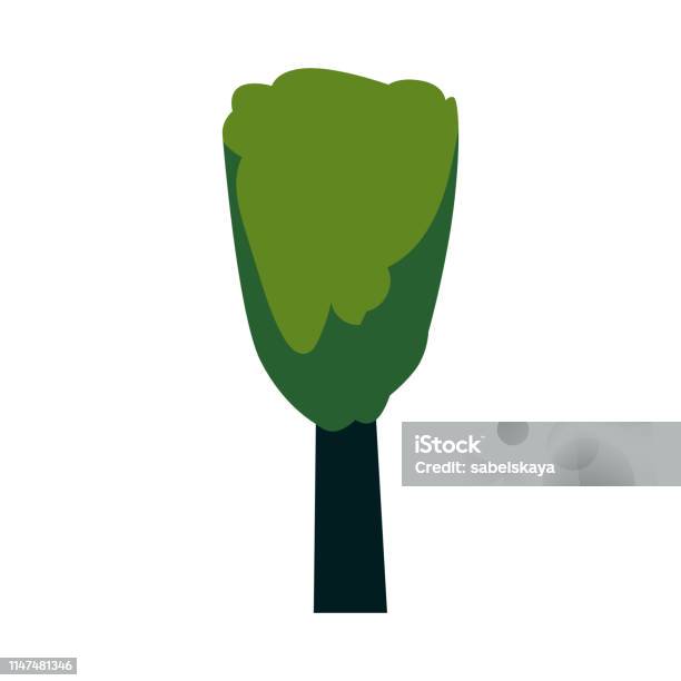 Vector Abstract Tree With Green Foliage Icon Stock Illustration - Download Image Now - Abstract, Apple - Fruit, Botany