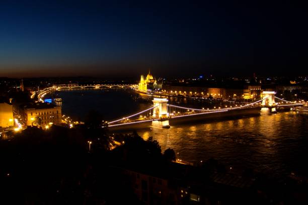 istock Panorama on the suspension bridge and the Danube at Budapest 1147481424