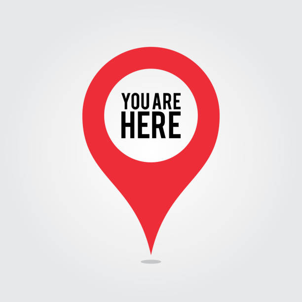 You Are Here Location Pointer Pin You Are Here Location Pointer Pin global positioning system illustrations stock illustrations