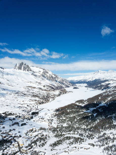 istock Aerial view by drone over the Engadin valley, St. Moritz, Switzerland 1147485462