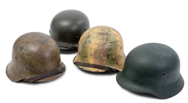 istock four German World War Two (Stahlhelm) military helmets isolated on white background 1147489295
