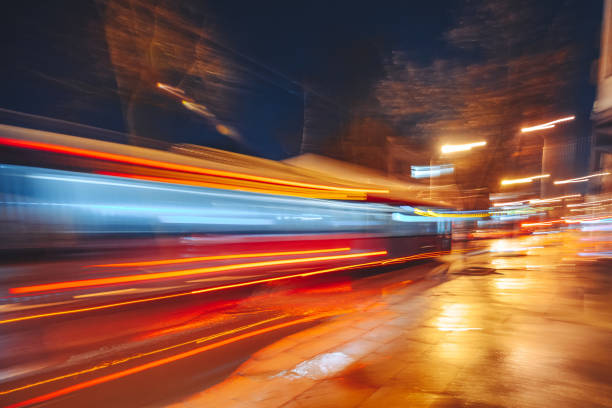 istock Light Trails On City Street At Night 1147489823