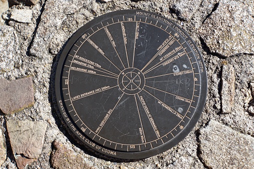 Cooma, New South Wales, Australia, April 29,2019.\nDistance marker on Mount Gladstone