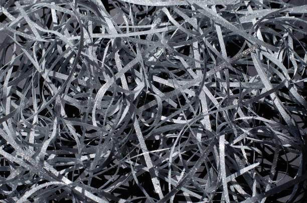 istock Background with silver shiny confetti on a black background. 1147494269