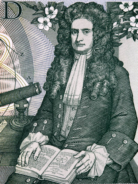 isaac newton portret ze starych angielskich pieniędzy - sir isaac newton zdjęcia i obrazy z banku zdjęć