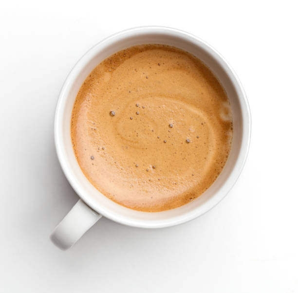 kaffeetasse - ansicht aus erhöhter perspektive stock-fotos und bilder