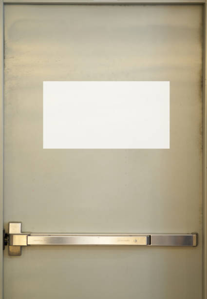 Mock up on emergency or fire exit door by push opening door knob