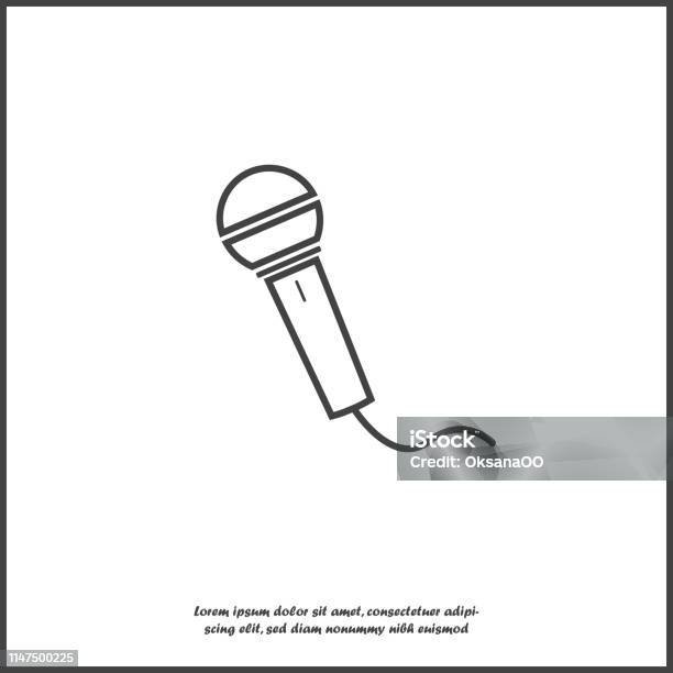 Vector Image Of Microphone White Isolated Background Stock Illustration - Download Image Now