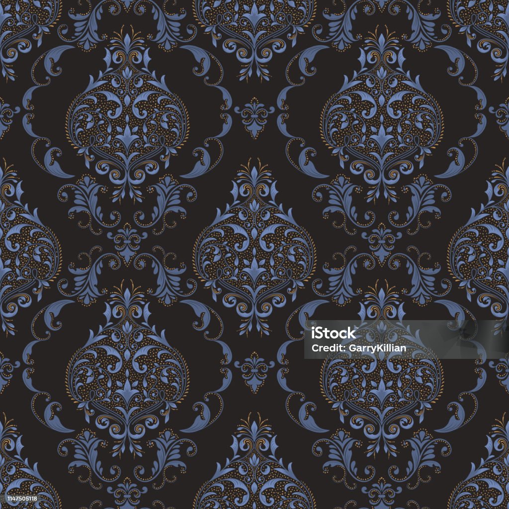 Da Mask Vector Damask Seamless Pattern Background Classical Luxury Old ...