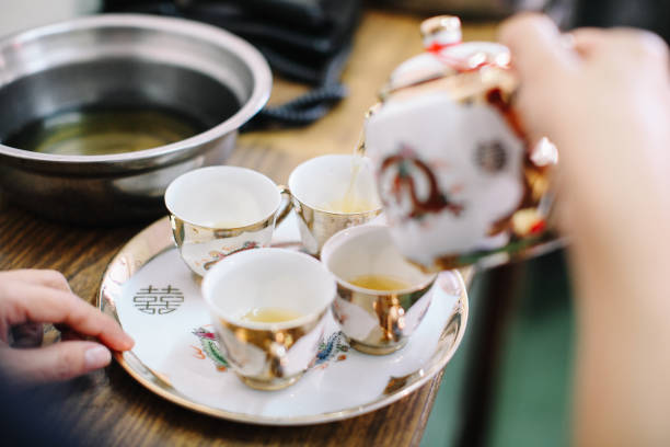 istock Teapot and cups for Chinese wedding tea ceremony 1147506432