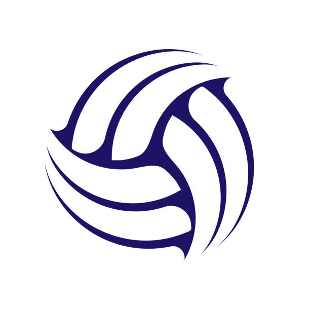 ilustraciones, imágenes clip art, dibujos animados e iconos de stock de símbolo de voleibol abstracto - pelota de vóleibol