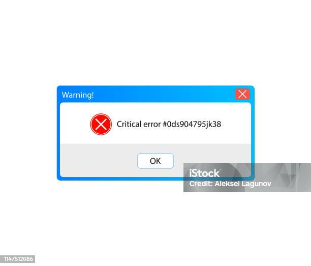 Puple Error Window Vector Error Message Warning Popup Window Vintage User Interface ...