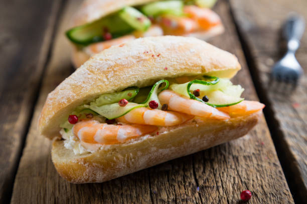 istock Sandwich with shrimps and cream cheese 1147513225