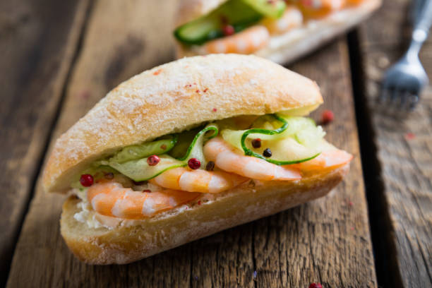 istock Sandwich with shrimps and cream cheese 1147513330