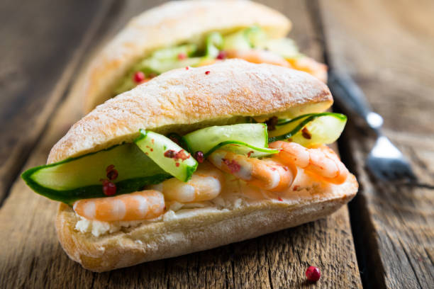 istock Sandwich with shrimps and cream cheese 1147513345