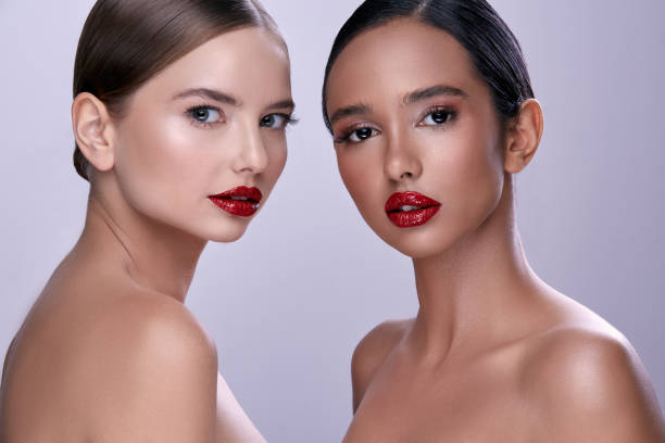 istock Gorgeous girls posing with red lipstick 1147523270