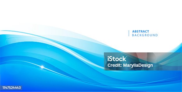 istock Abstract vector blue wavy background. Graphic design template for brochure, website, mobile app, leaflet. Water, stream abstract illustration 1147524443