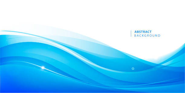 Abstract vector blue wavy background. Graphic design template for brochure, website, mobile app, leaflet. Water, stream abstract illustration Abstract vector blue wavy background. Graphic design template for brochure, website, mobile app, leaflet. Water, stream abstract illustration wave water stock illustrations