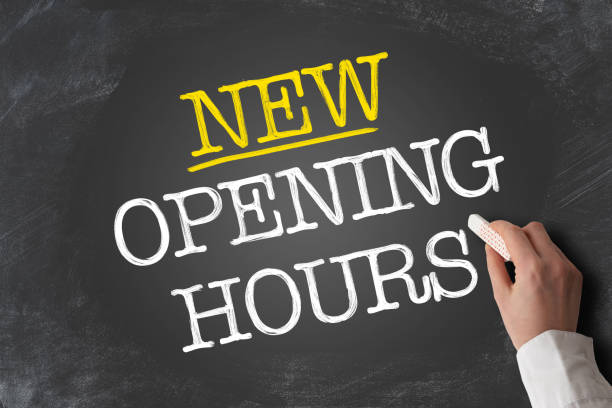 istock text NEW OPENING HOURS written on chalkboard 1147526233