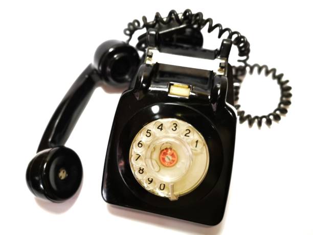 istock A vintage and antique telephone with white background. 1147530321