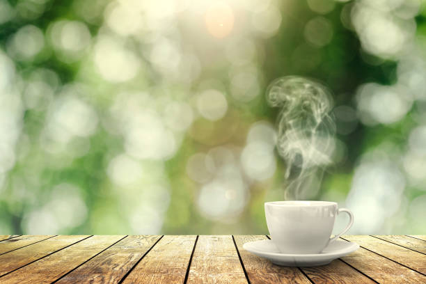 istock hot coffee on the table on a winter background 1147531949