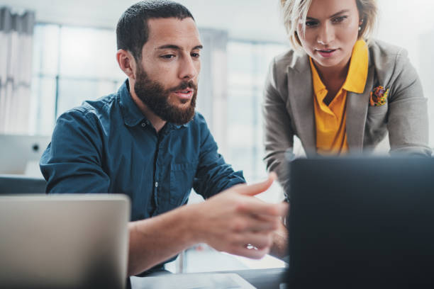 istock Team of coworkers making great work discussion in modern office.Business teamwork concept. 1147533224