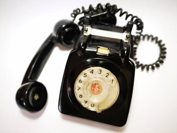 istock A vintage and antique telephone with white background. 1147535707