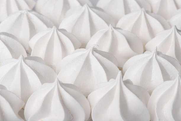 White cream crispy meringues cookies