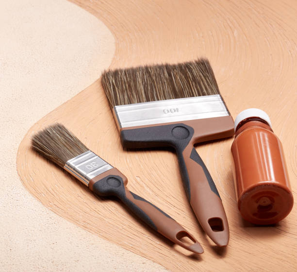 istock Painting accessories. Background for construction or design office 1147542852